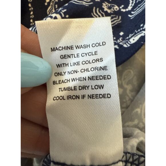 Fortune Ivy Women’s M Boho Soft A Line Blue Sleeveless Dress Bandana Floral - Picture 6 of 9